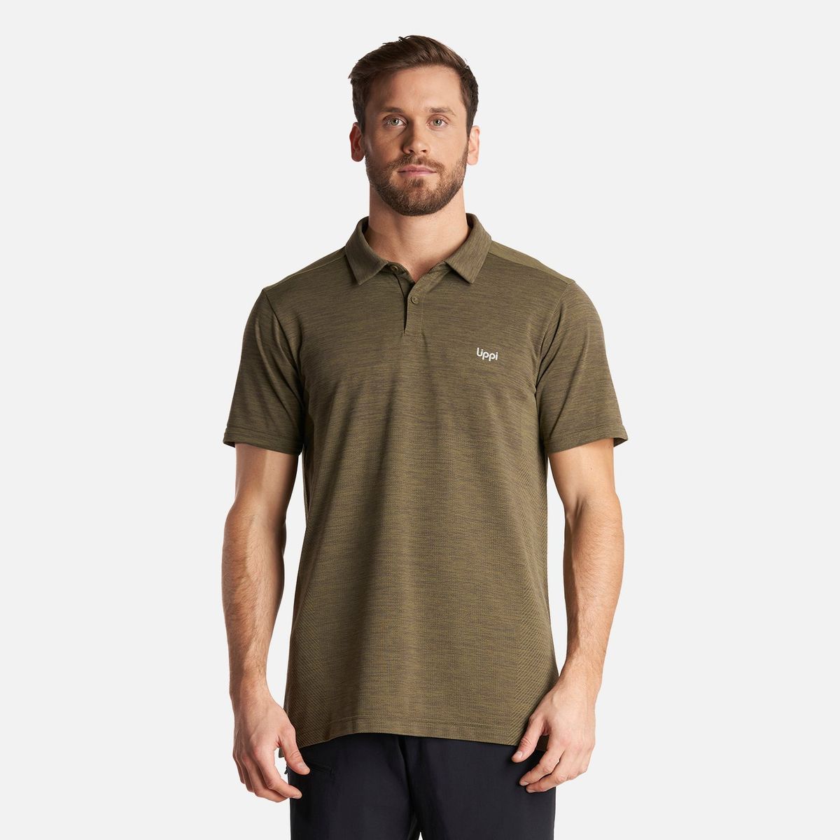 LIPPI - Polera Hombre B-Classic Seamless Polo Verde Oliva Lippi