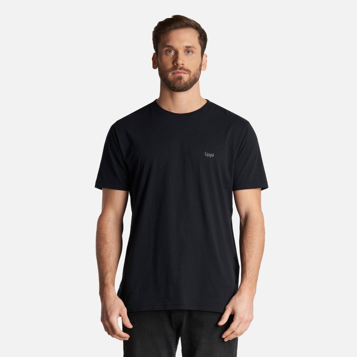 LIPPI - Polera Hombre Ulmo T-Shirt Negro Lippi