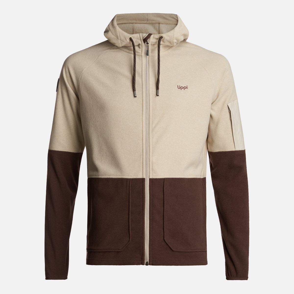 LIPPI - Poleron Hombre Stripes Nano-F Full Zip Hoody Crema Lippi