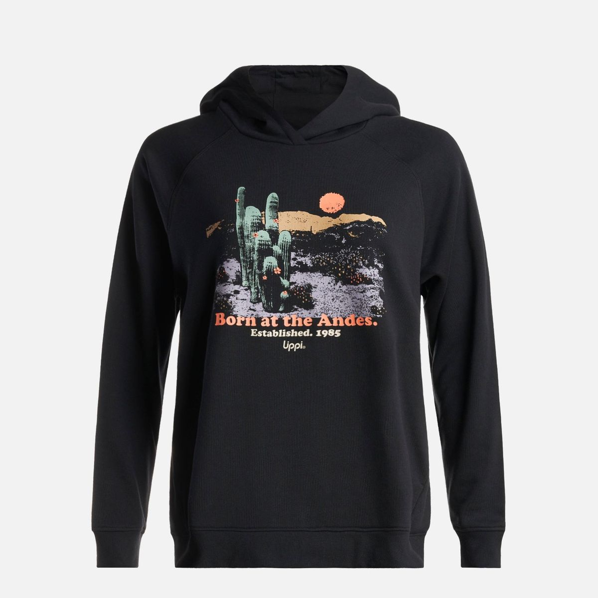 LIPPI - Poleron Mujer  Insigne Hoody Sweatshirt Front Print Negro Lippi