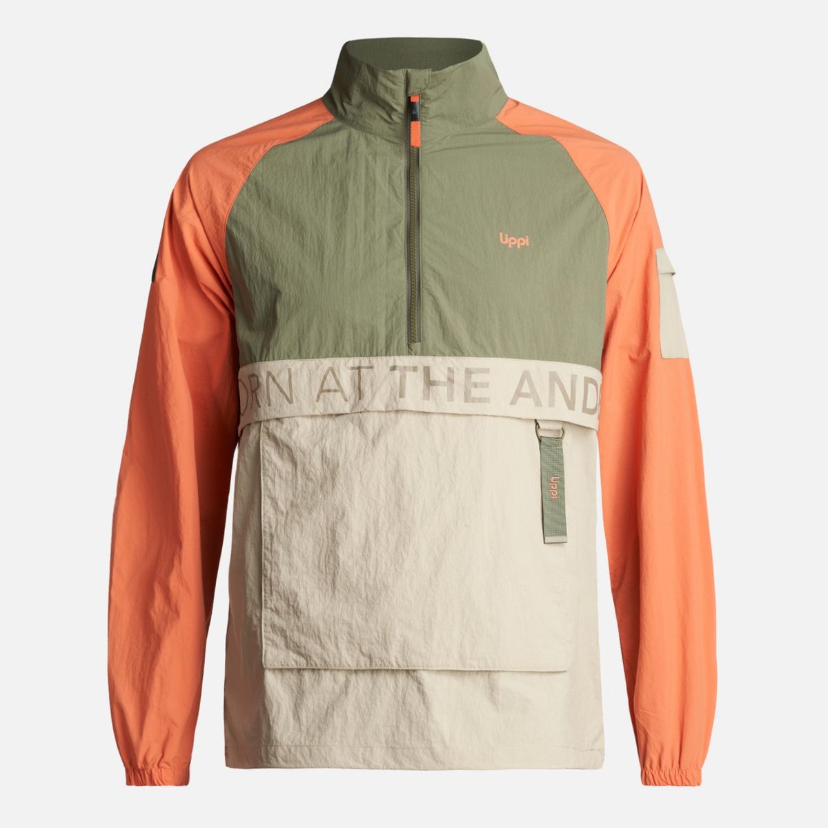 LIPPI - Chaqueta Hombre WindCity WindBreaker 1/4 Zip Jacket Verde Militar Lippi