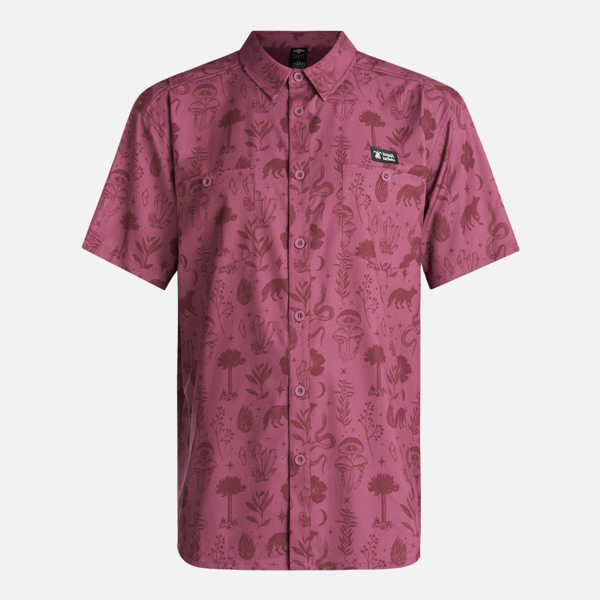 HAKA HONU - Camisa Hombre Cumbre Manga Corta Morado Haka Honu