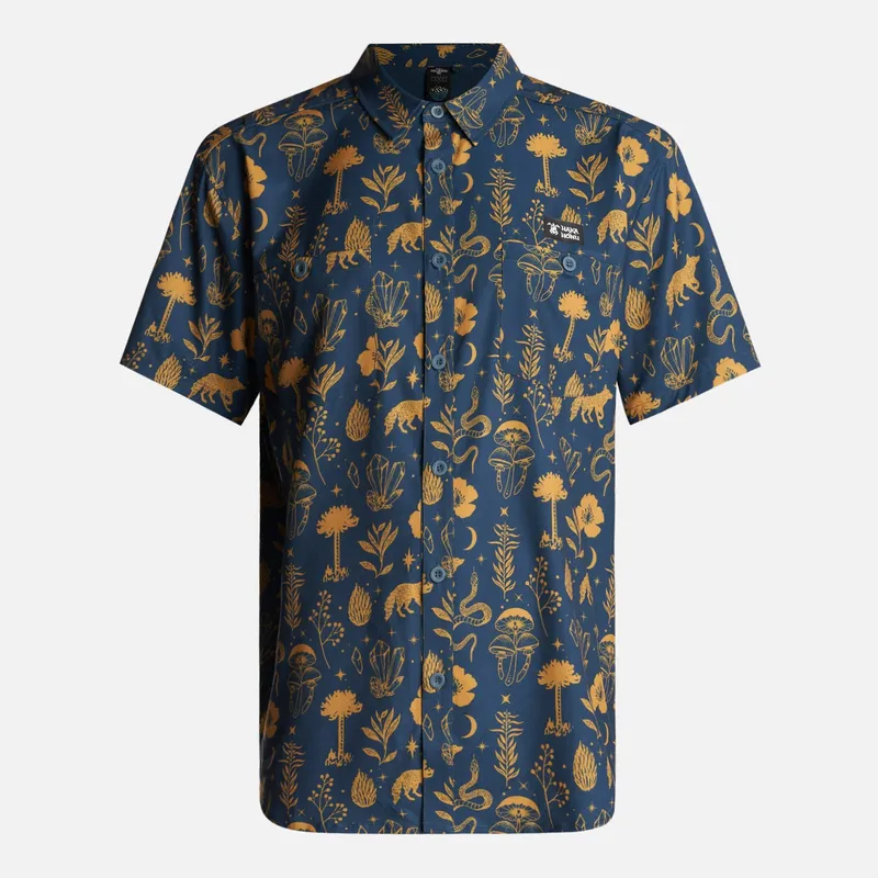 HAKA HONU - Camisa Hombre Cumbre Manga Corta Petroleo Haka Honu