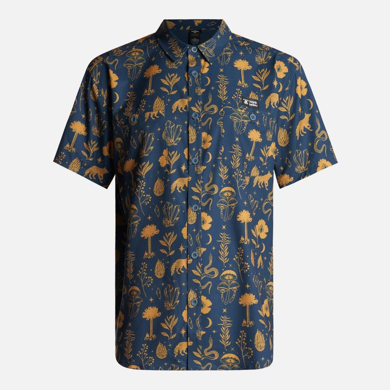 HAKA HONU - Camisa Hombre Cumbre Manga Corta Petroleo Haka Honu
