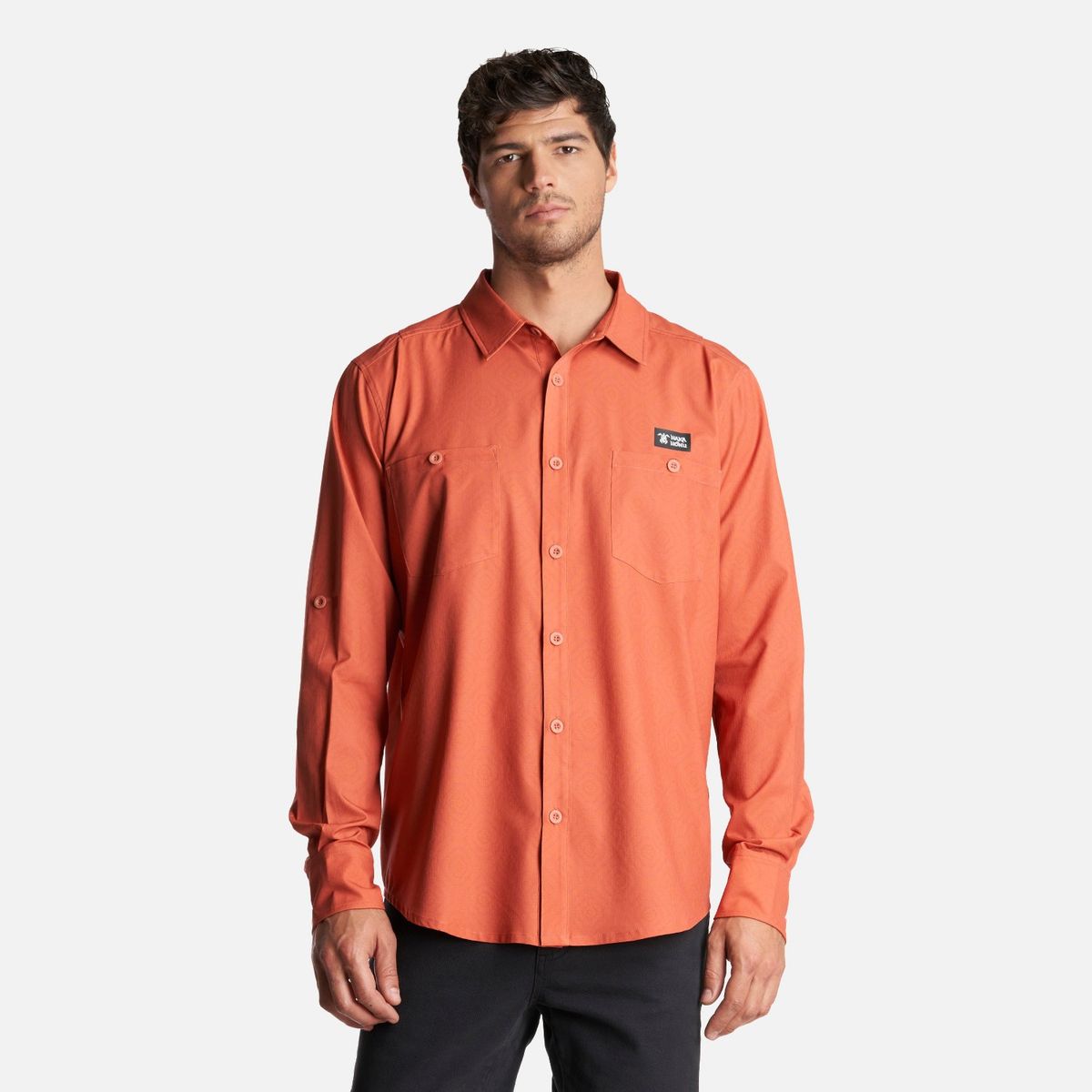 HAKA HONU - Camisa Hombre Cumbre Manga Larga Terracota Haka Honu