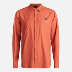HAKA HONU - Camisa Hombre Cumbre Manga Larga Terracota