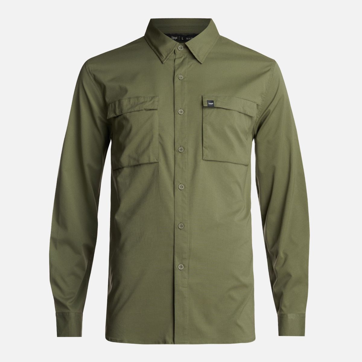 LIPPI - Camisa Hombre Rosselot Long Sleeve Q-Dry Shirt Verde Musgo Lippi