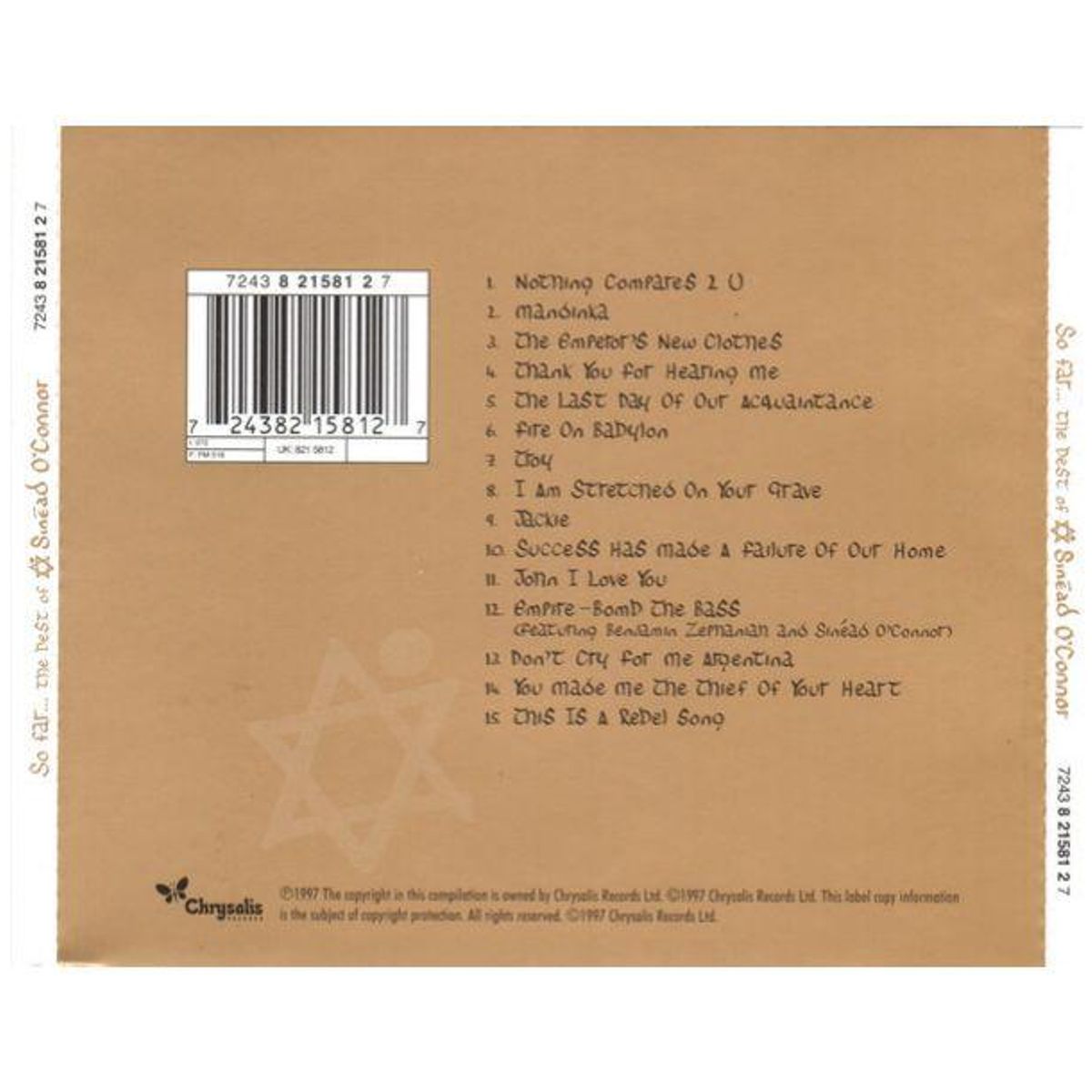 HITWAY MUSIC - SINEAD OCONNOR-SO FAR...THE BEST OF SINEAD OCONNOR HITWAY MUSIC