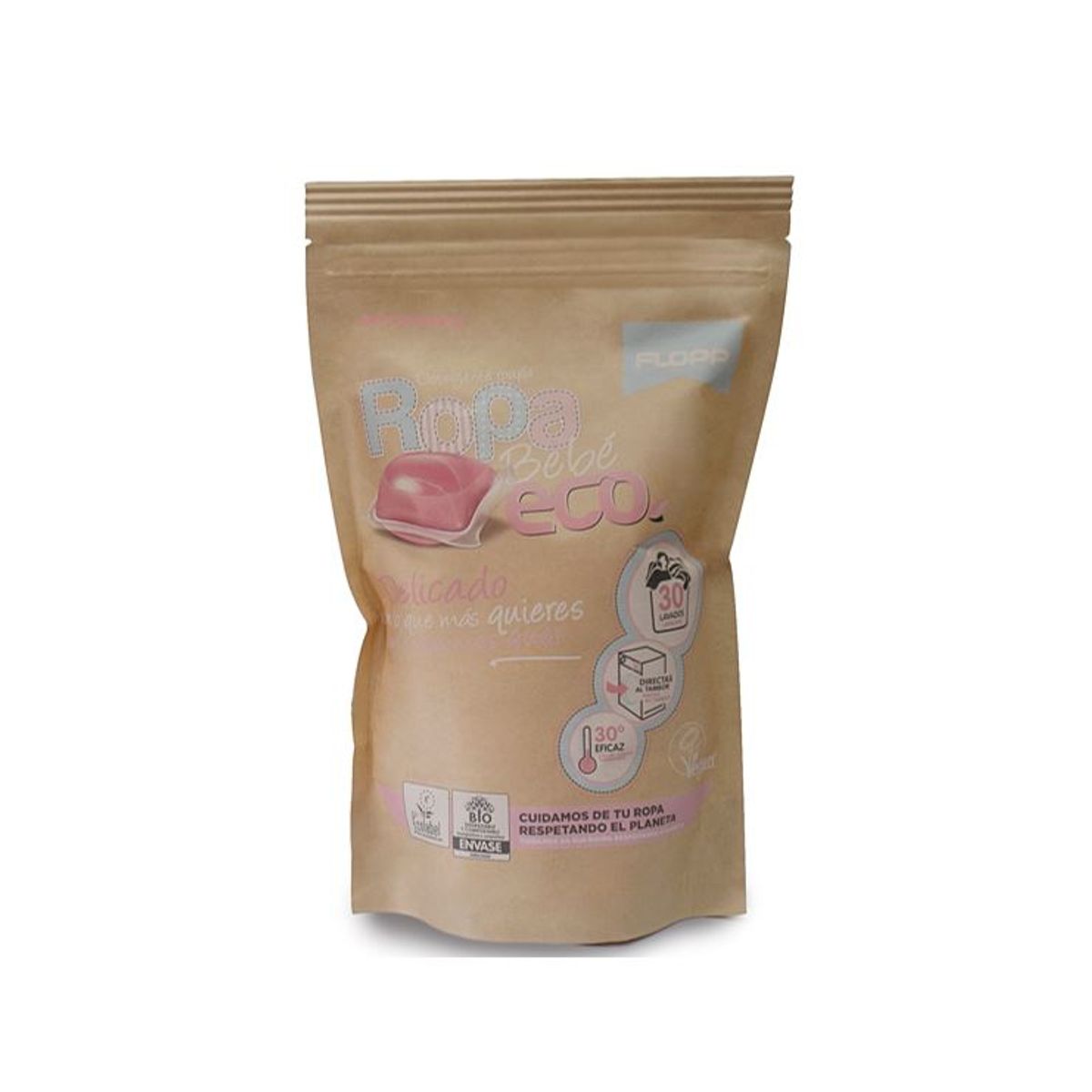 FLOPP - Detergente de ropa Bebé ecológico 30 cápsulas biodegradable