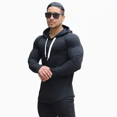 ADEMAN - Polera long fit con Capucha