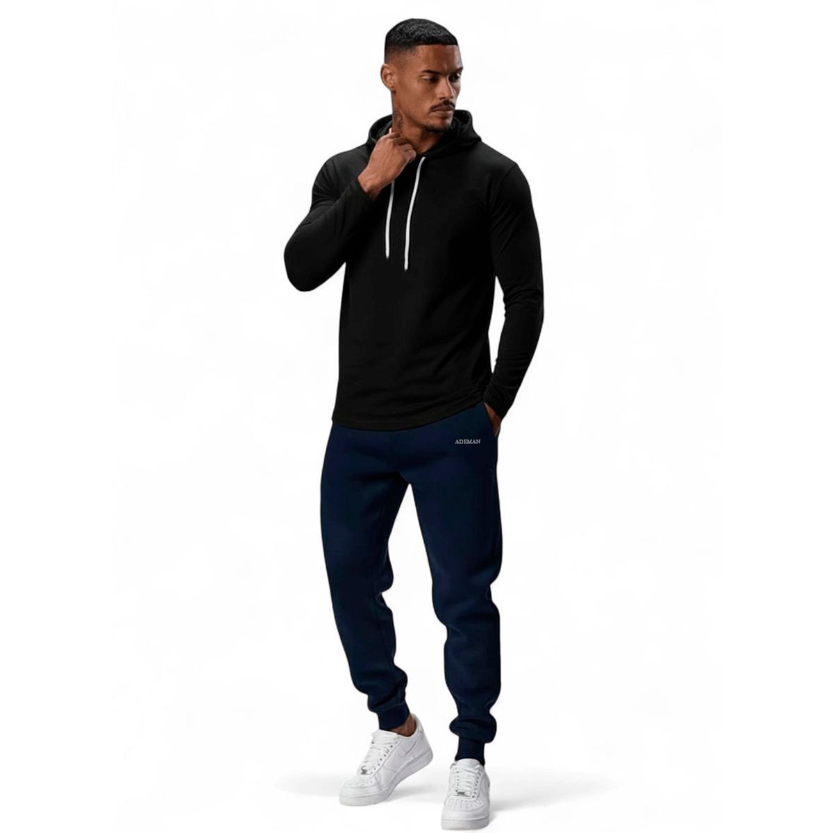 ADEMAN - Polera long fit con Capucha