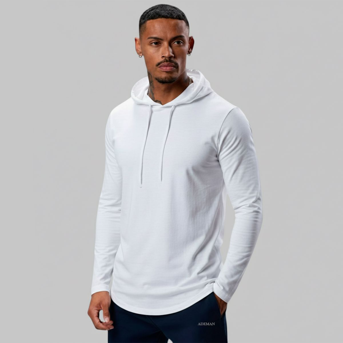 ADEMAN - Polera long fit con Capucha