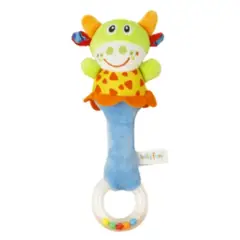 TEDMIMAK - Peluche Sonajero Suave de Mano para Bebés Jirafa