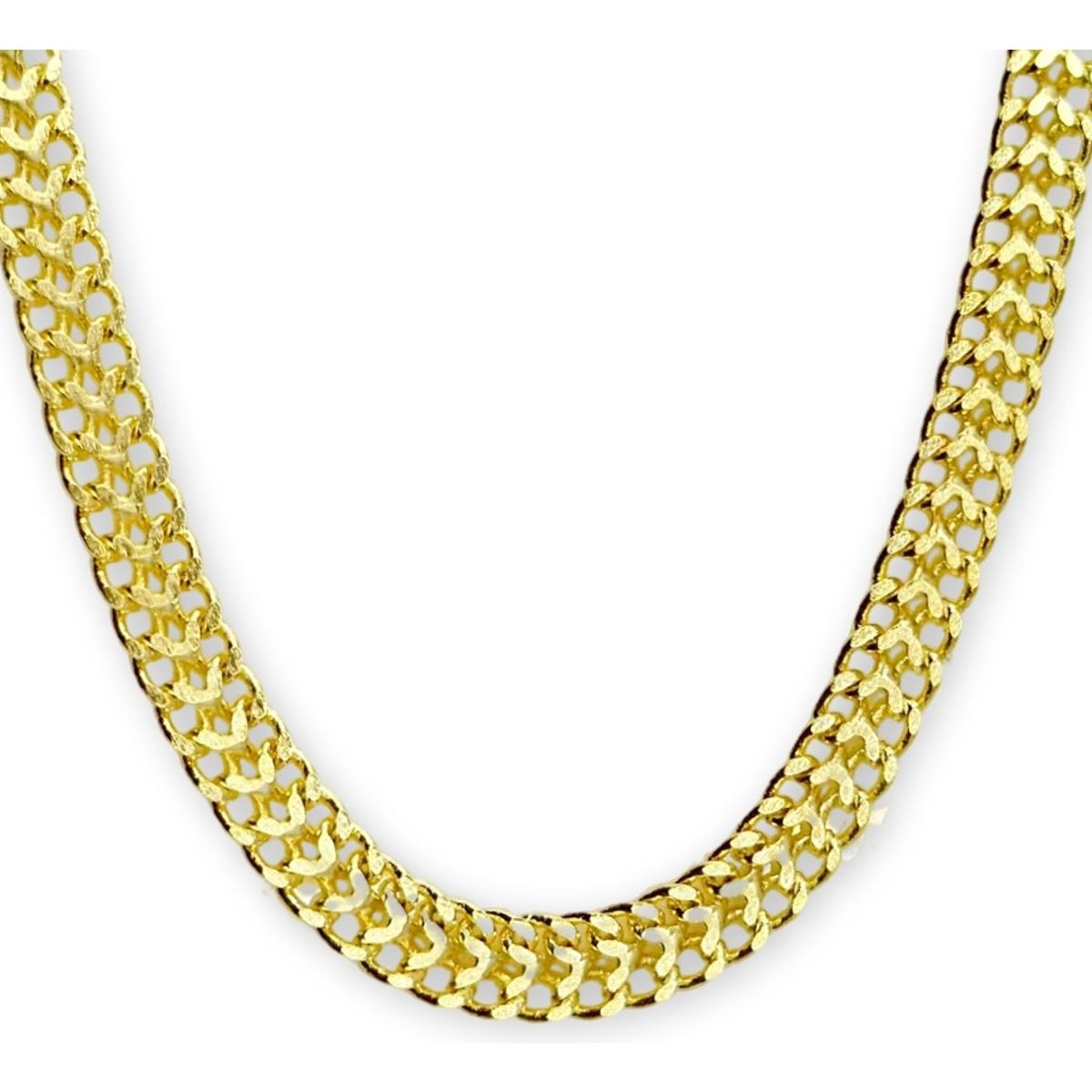 GENERICO - Collar Cinta Calada Plata Enchapado En Oro Mas Caja Regalo