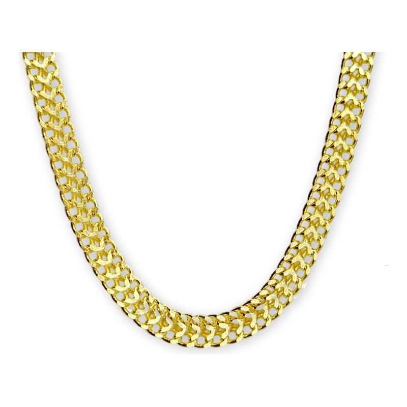 GENERICO - Collar Cinta Calada Plata Enchapado En Oro Mas Caja Regalo