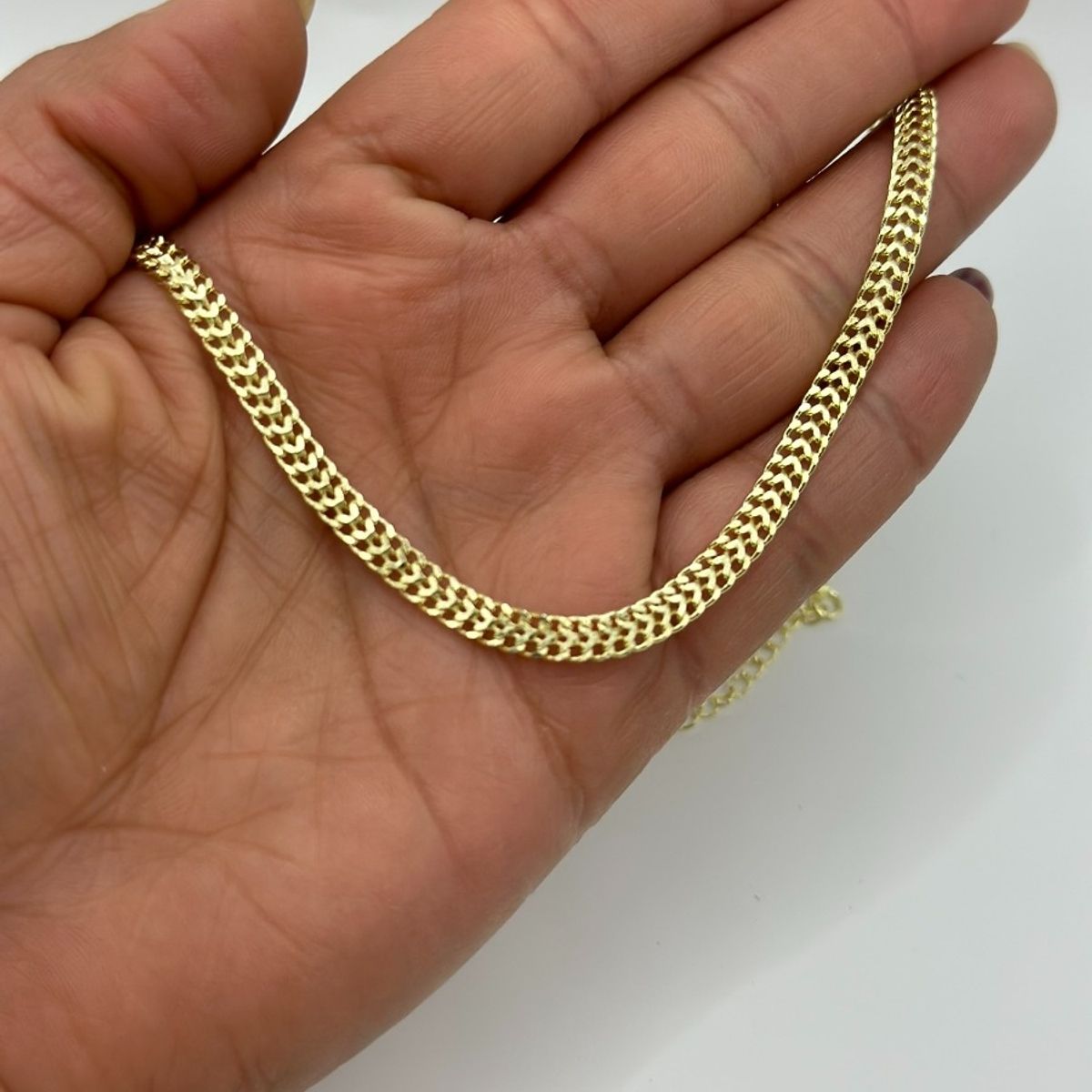 GENERICO - Collar Cinta Calada Plata Enchapado En Oro Mas Caja Regalo