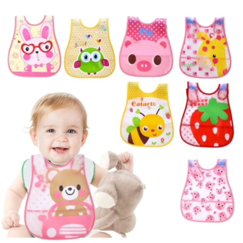 JUMP KIDS - Pack 3 Baberos Plásticos Regulables Para Bebés NIÑA