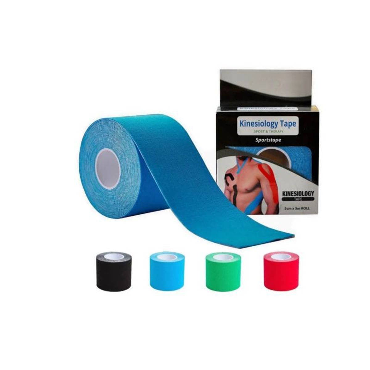 GENERICO - Pack 3 Tape Kinesiologico 5cm X 5 Mts Vendaje Neuromuscular