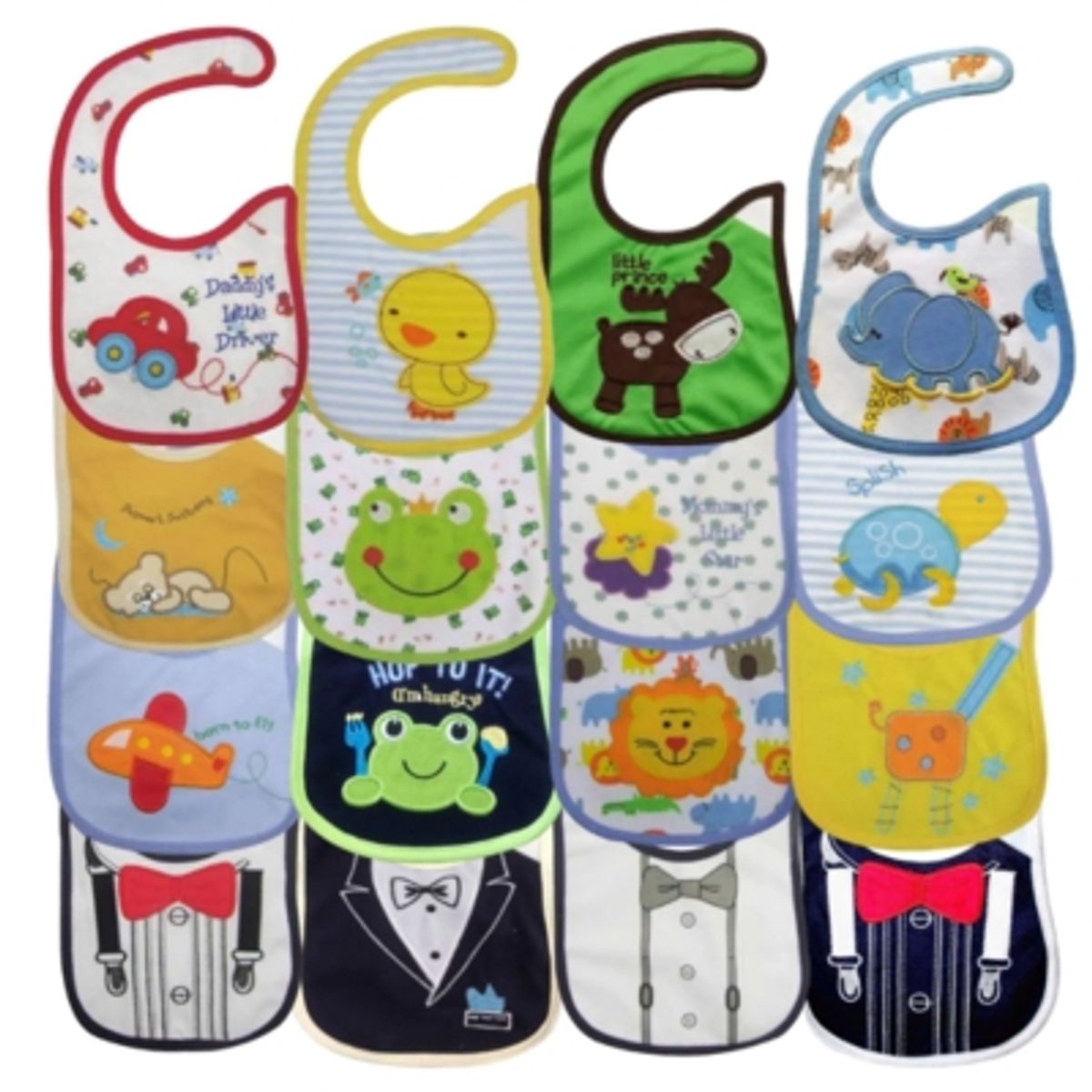 JUMP KIDS - Pack 9 Baberos Impermeables Regulables Para Bebés Jump Kids Niño
