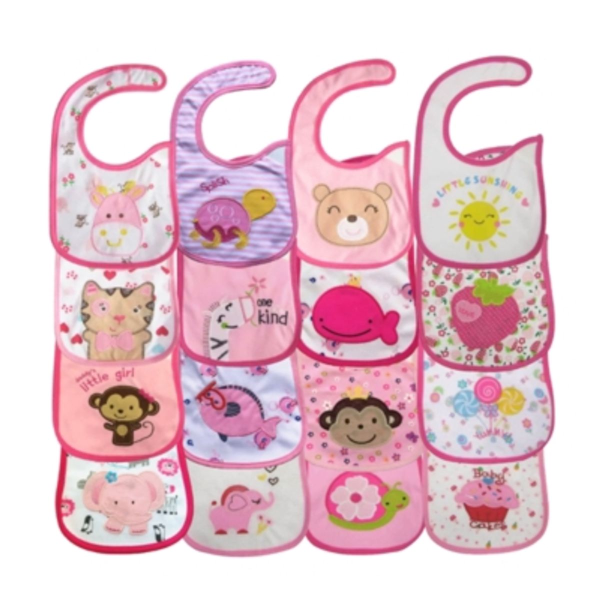 JUMP KIDS - Pack 9 Baberos Impermeables Regulables Para Bebés Jump Kids Niña