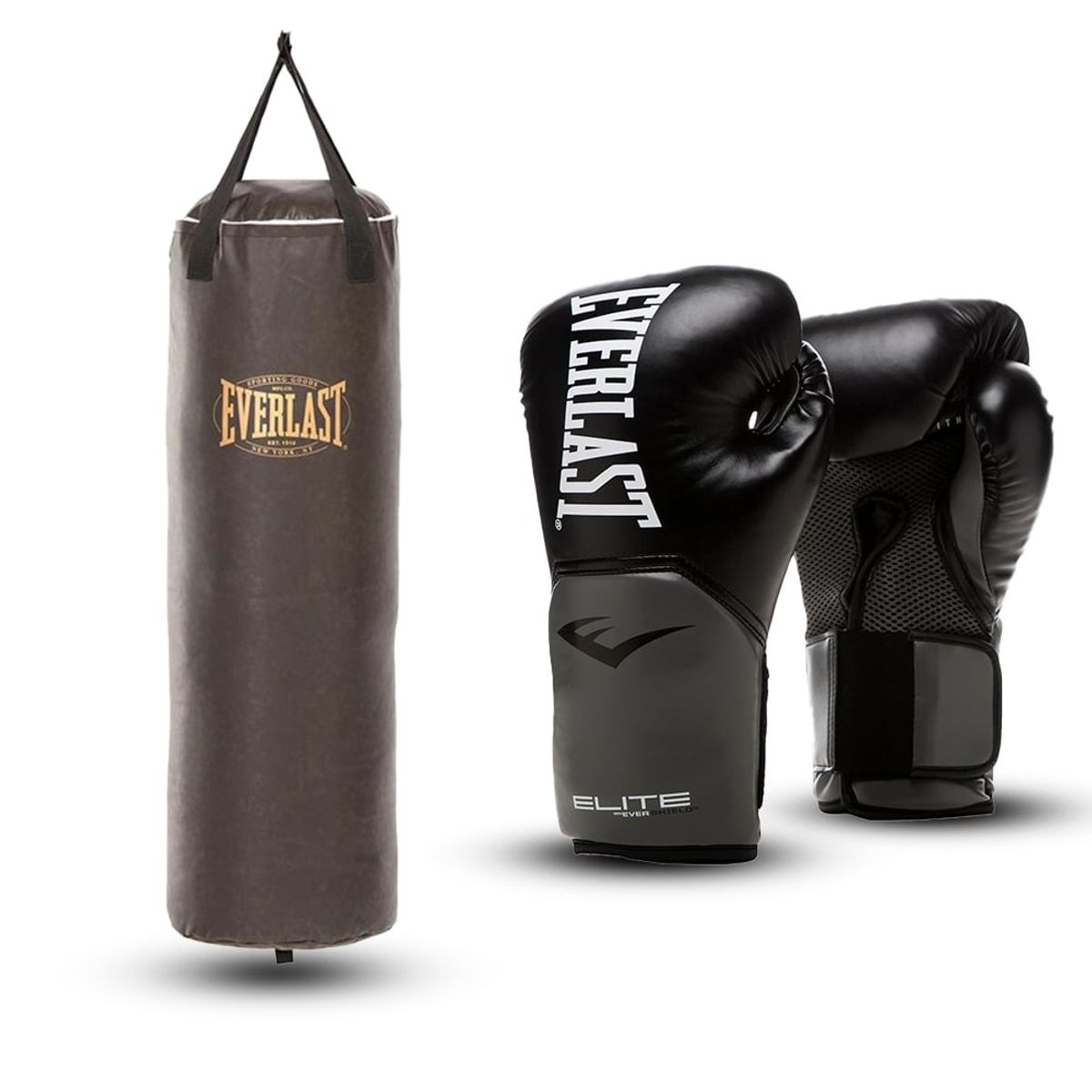 EVERLAST - Kit de Boxeo Everlast Vintage Saco 120cm y Guante 14oz