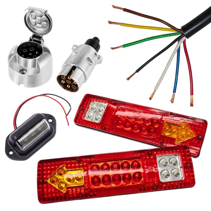 NEWOCIO - Foco Trasero Led 12 Voltios Carro Arrastre Cable Luz placa