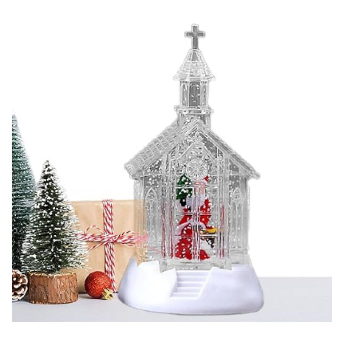 GENERICO - Globo De Nieve Navideño Con Luz Led Iglesia