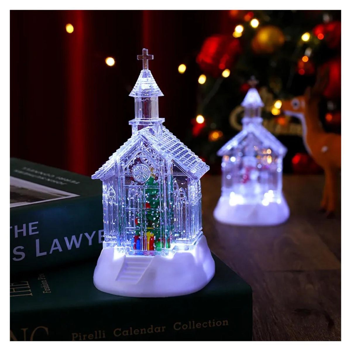 GENERICO - Globo De Nieve Navideño Con Luz Led Iglesia