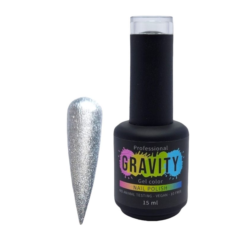 GRAVITY - Plateado Esmalte Permanente Profesional 15ml 011.