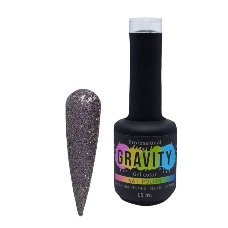 GRAVITY - Plateado con Violeta  Esmalte Permanente Profesional15ml 014.