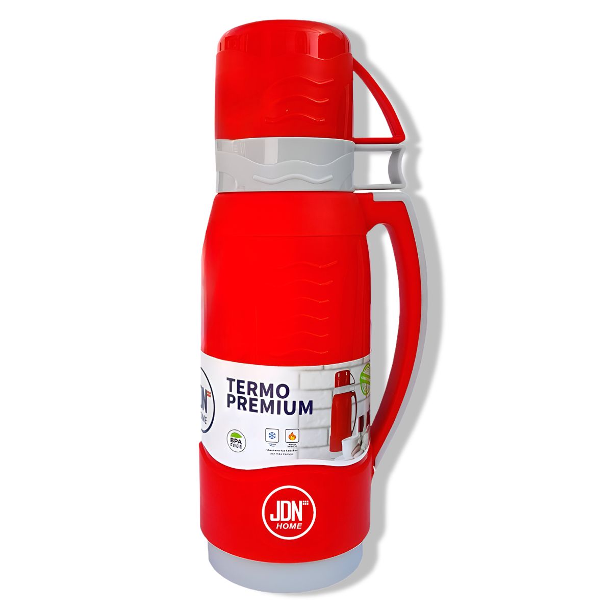 OEM - Termo JDN 1.8L para Agua Fría y Caliente / Conserva 8 Horas - Rojo