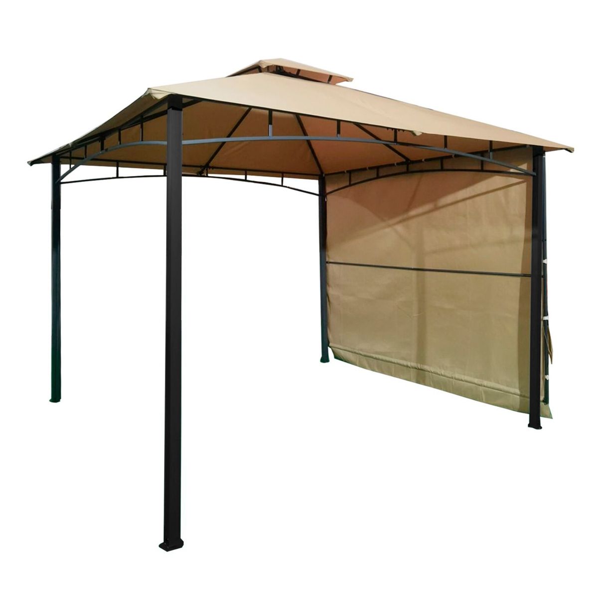 EL BARCO - PÉRGOLA CON LATERAL 3x3mt COLOR CAFÉ