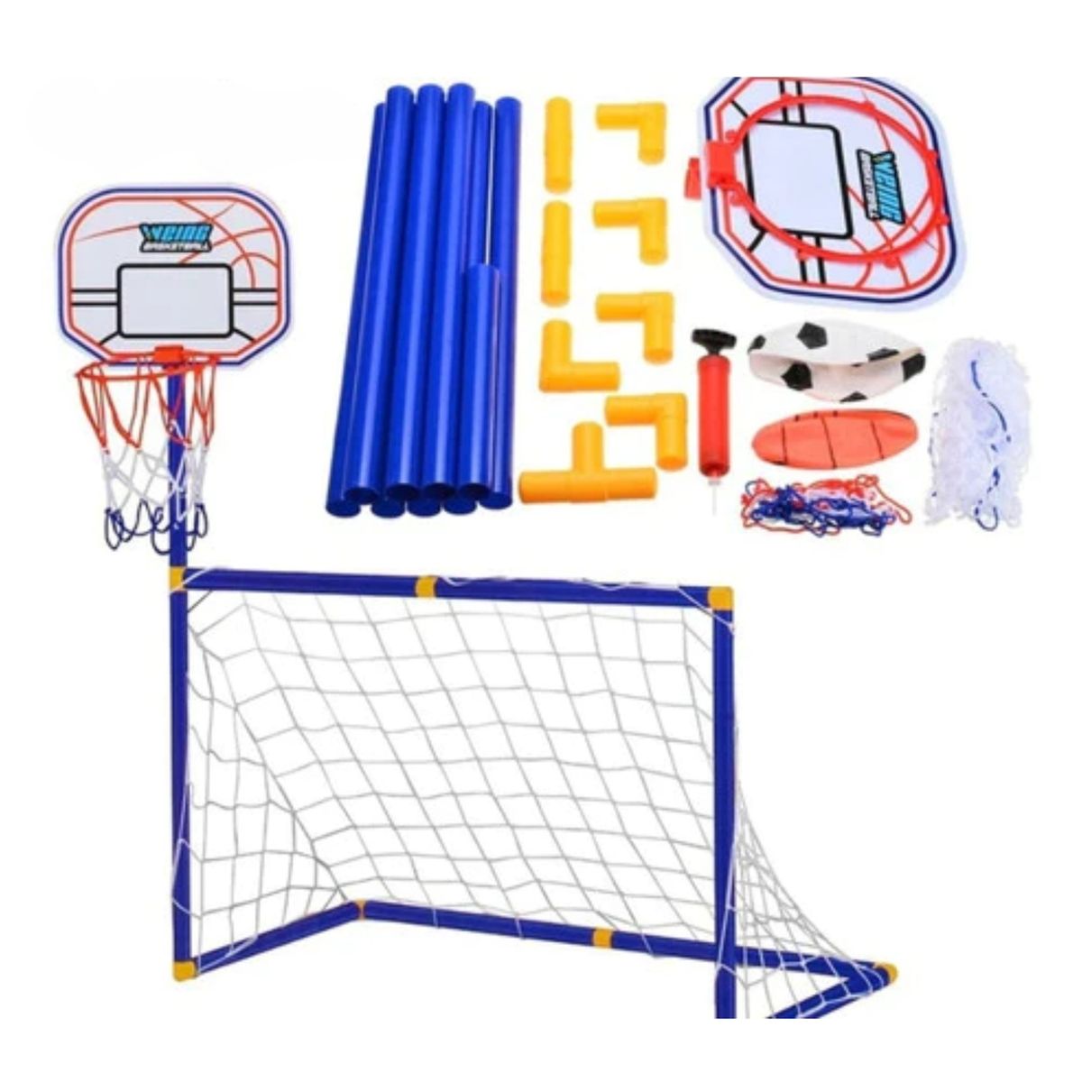 SOHOGAR - Mini arco de fútbol y basquetbol juego 2 en 1