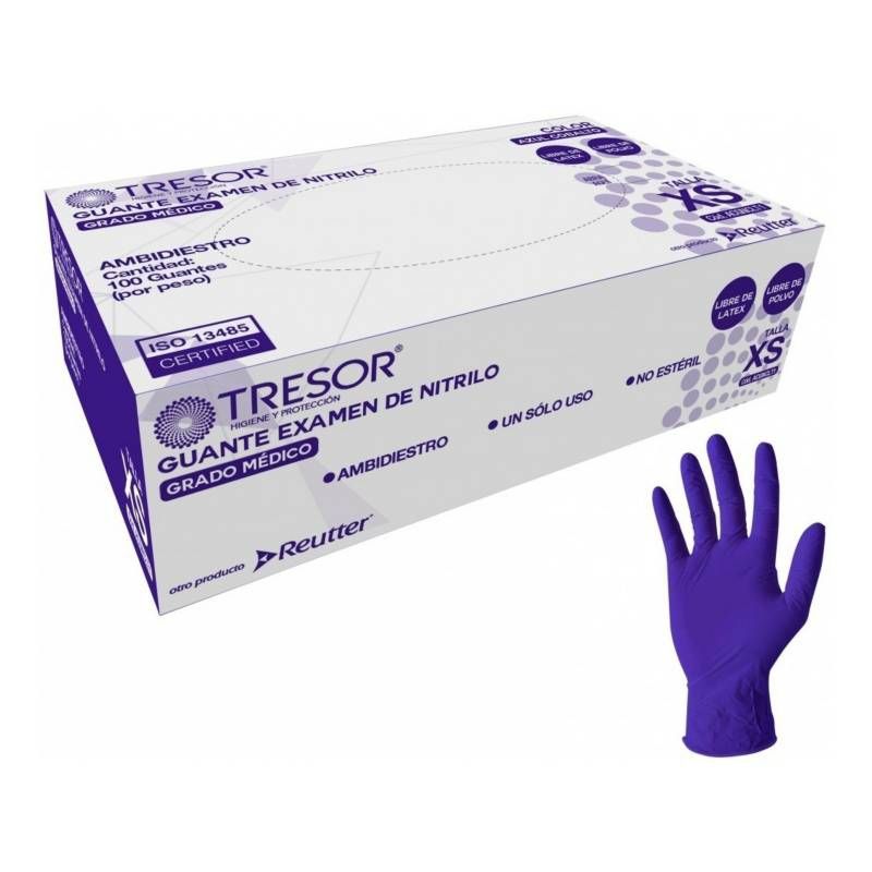 REUTTER - Guante Nitrilo T-S Sin polvo azul Cobalto tresor