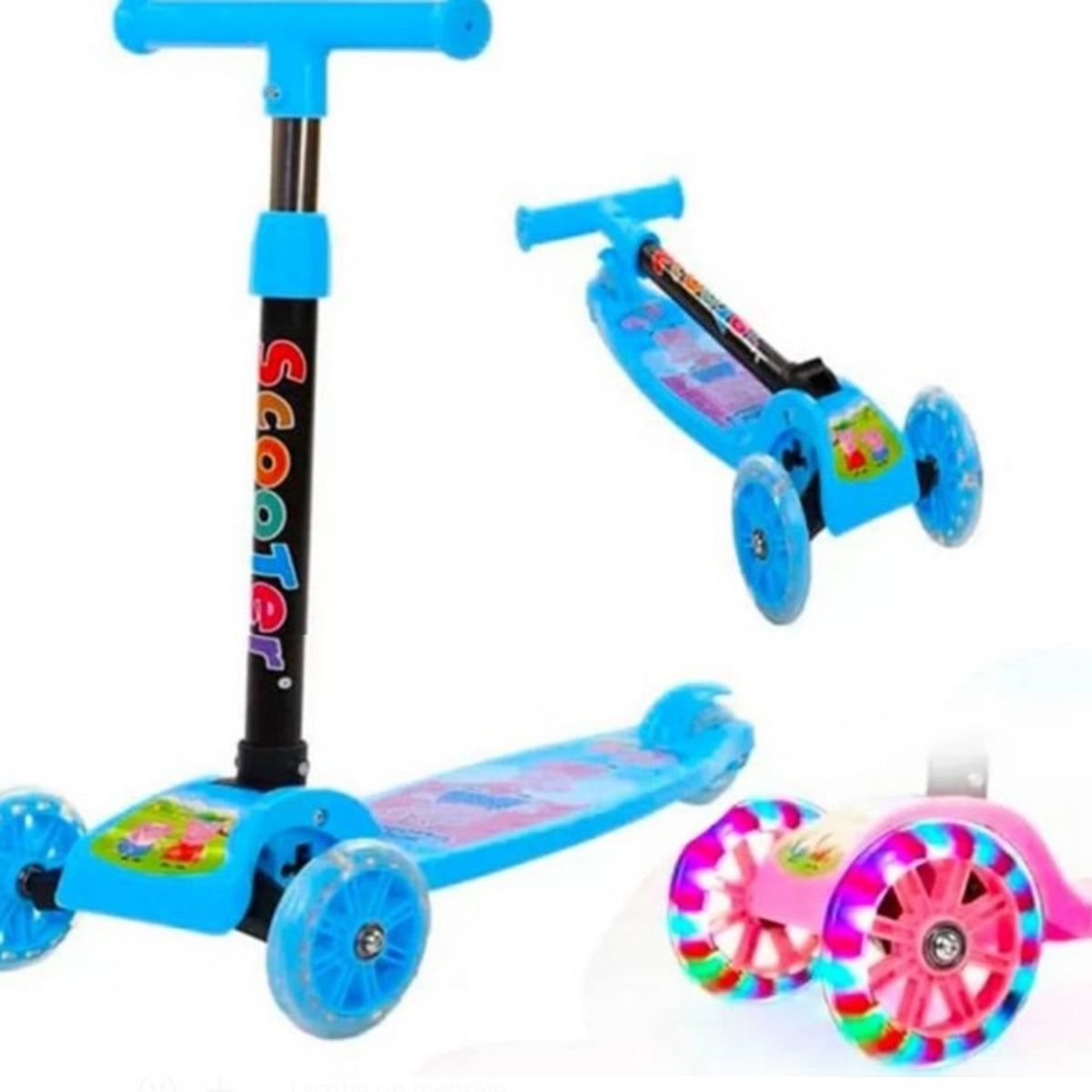GENERICO - SCOOTER PATINETA PLEGABLE PARA NIÑOS AZUL