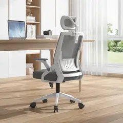 MODERNISMO - Silla de oficina ejecutiva ergonómica blanco y gris