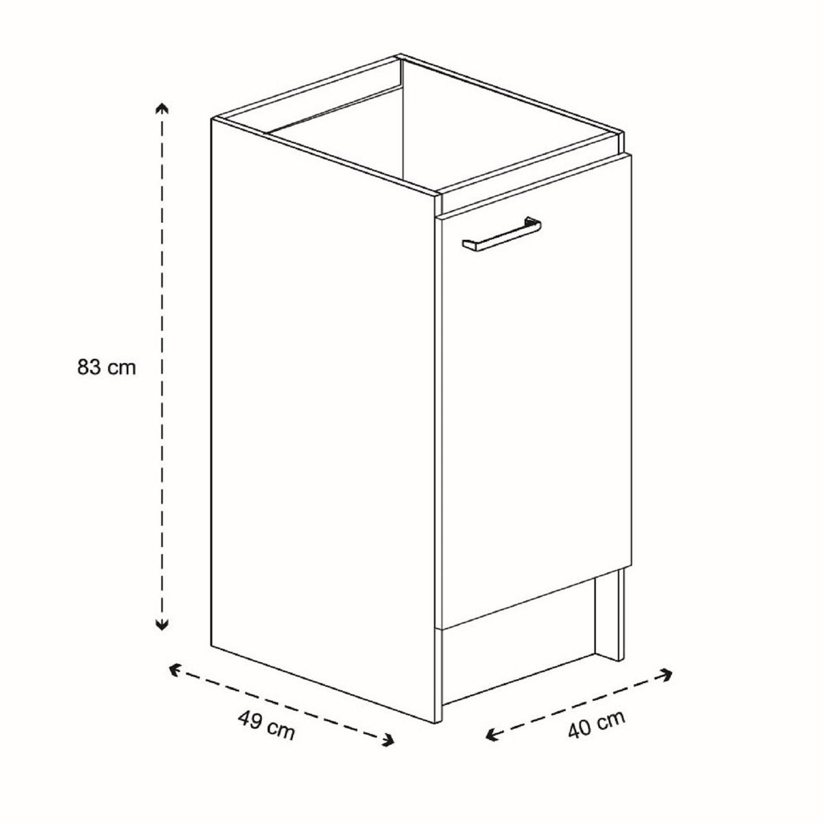 MOBIKIT - Mueble Base 1 Puerta 40 cm