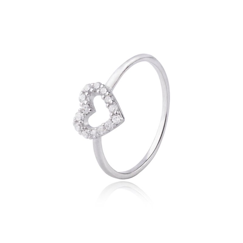 JB JOYAS BARON - Anillo de Plata Esterlina 925 Corazón Abierto