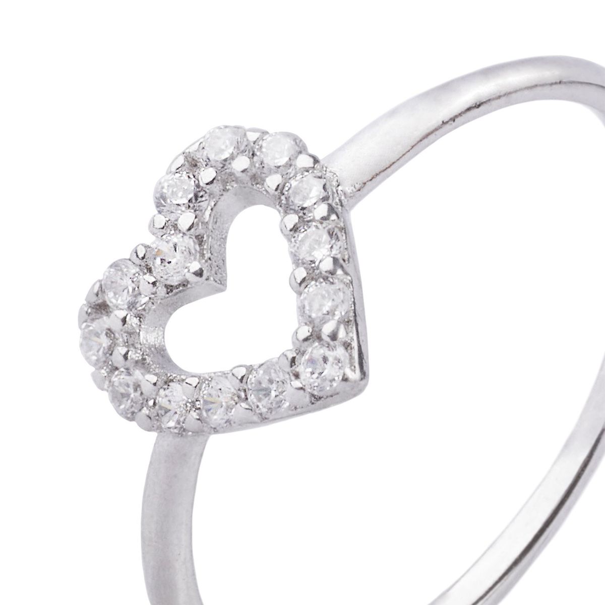 JB JOYAS BARON - Anillo de Plata Esterlina 925 Corazón Abierto