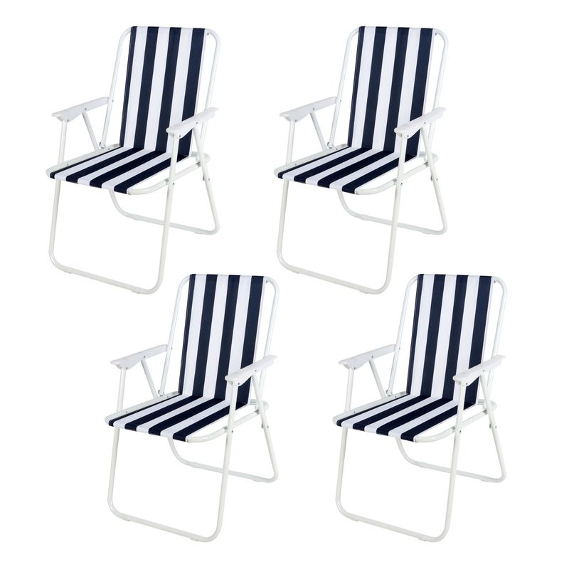 NOVAHUS - Pack 4 Sillas Plegables con Reposabrazos Azul