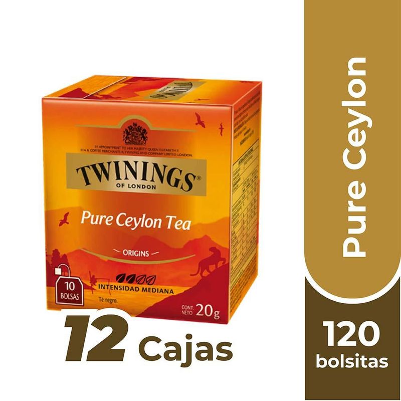 TWININGS - Twinings Té Pure Ceylon x120 Bolsitas TWININGS