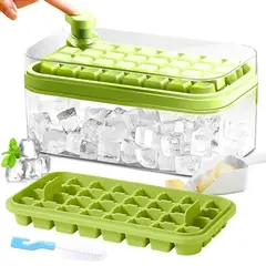 GENERICO - Cubetera Hielo 2 en 1 Contenedor + 2 Bandejas Para Hielo y Palita