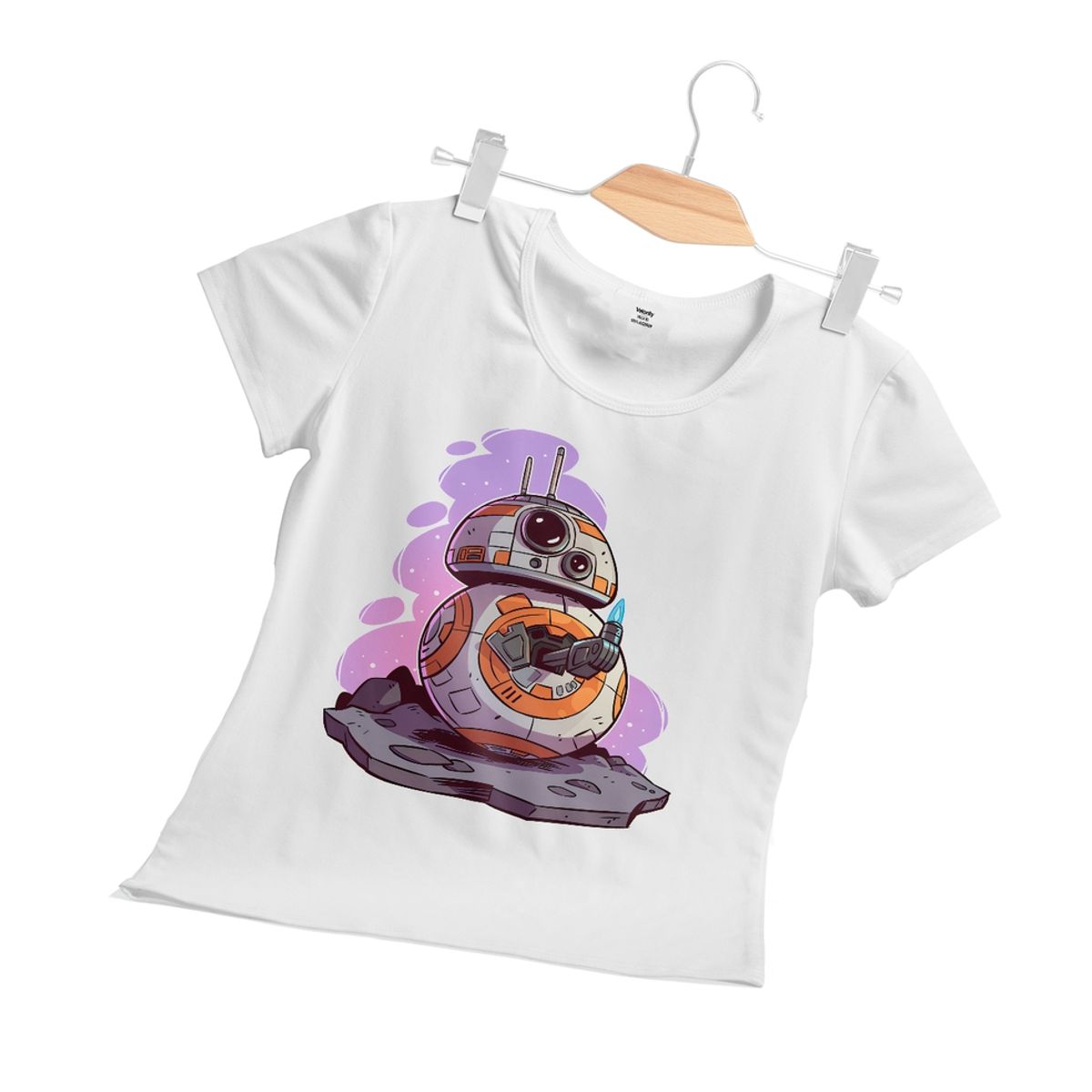 GENERICO - Polera Mujer BB8 Chibi - Blanco