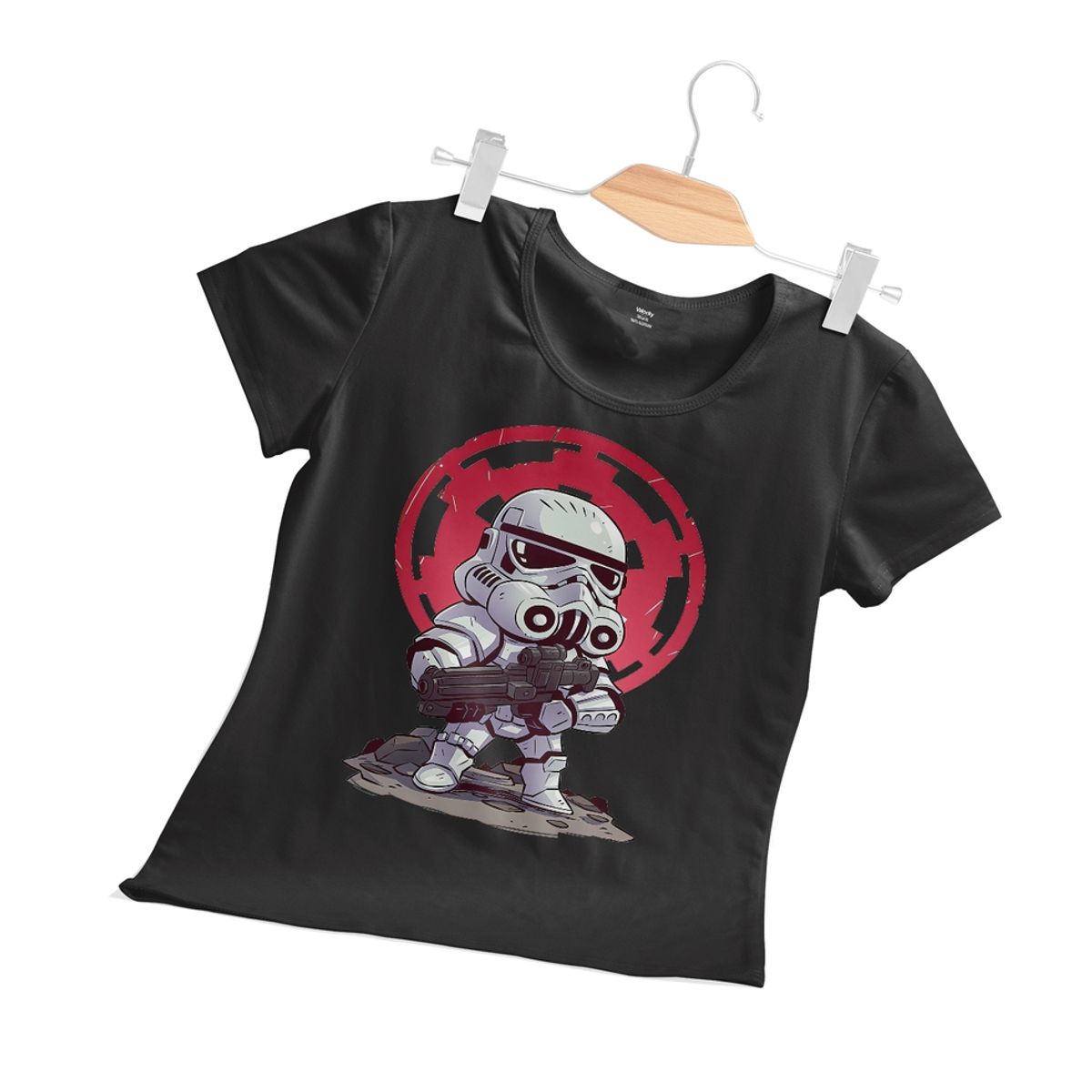GENERICO - Polera Mujer Stormtrooper Chibi - Negro