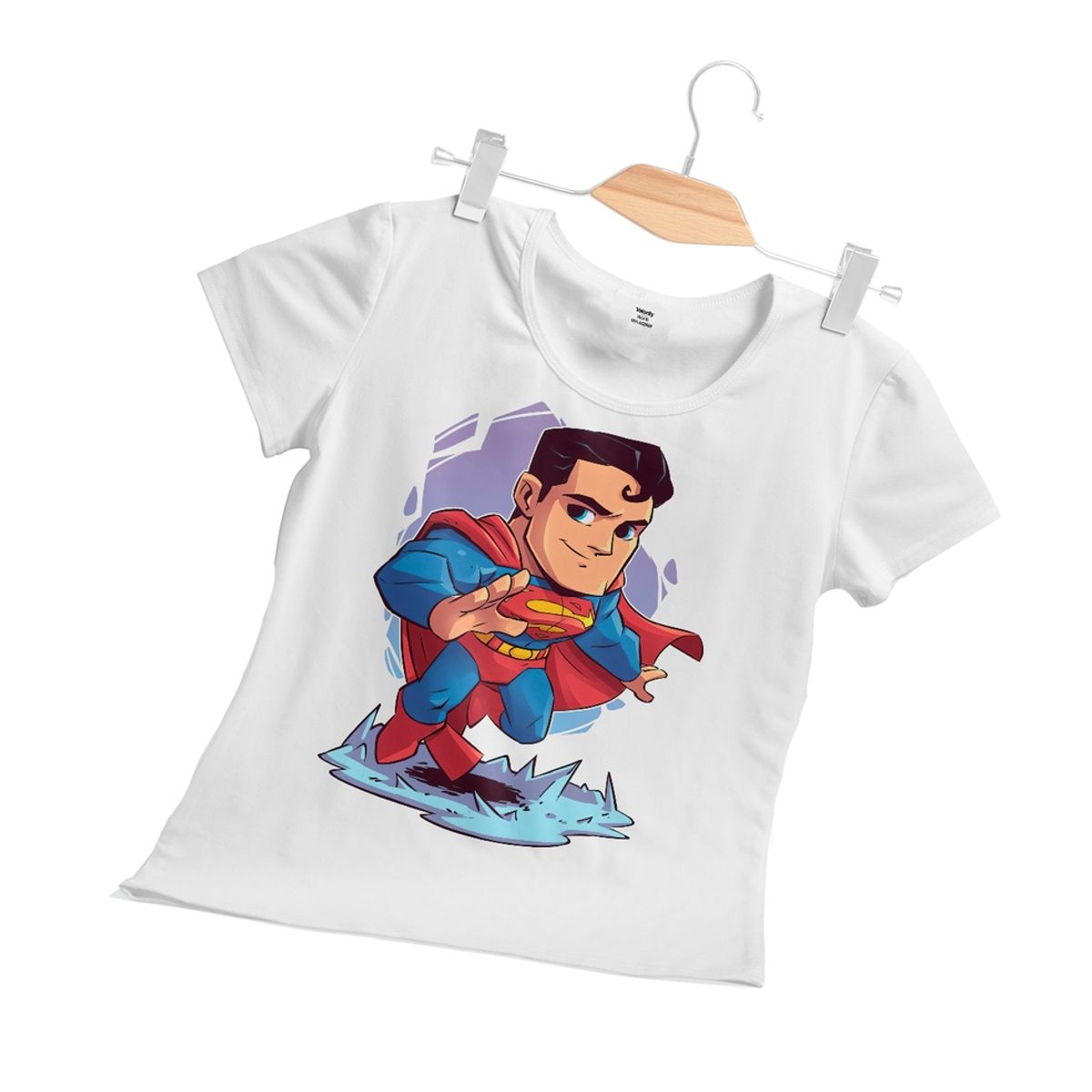GENERICO - Polera Mujer Superman Chibi - Blanco