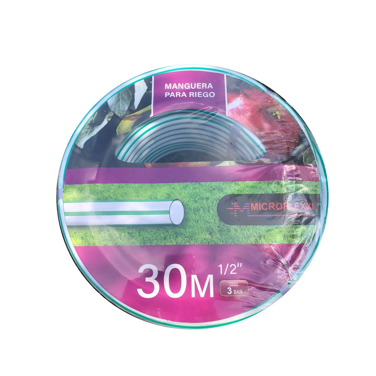 MICROFLEXXI - Manguera Riego PVC Bicolor 1/2 Pulgada X 30 Mts MicrofleXXI