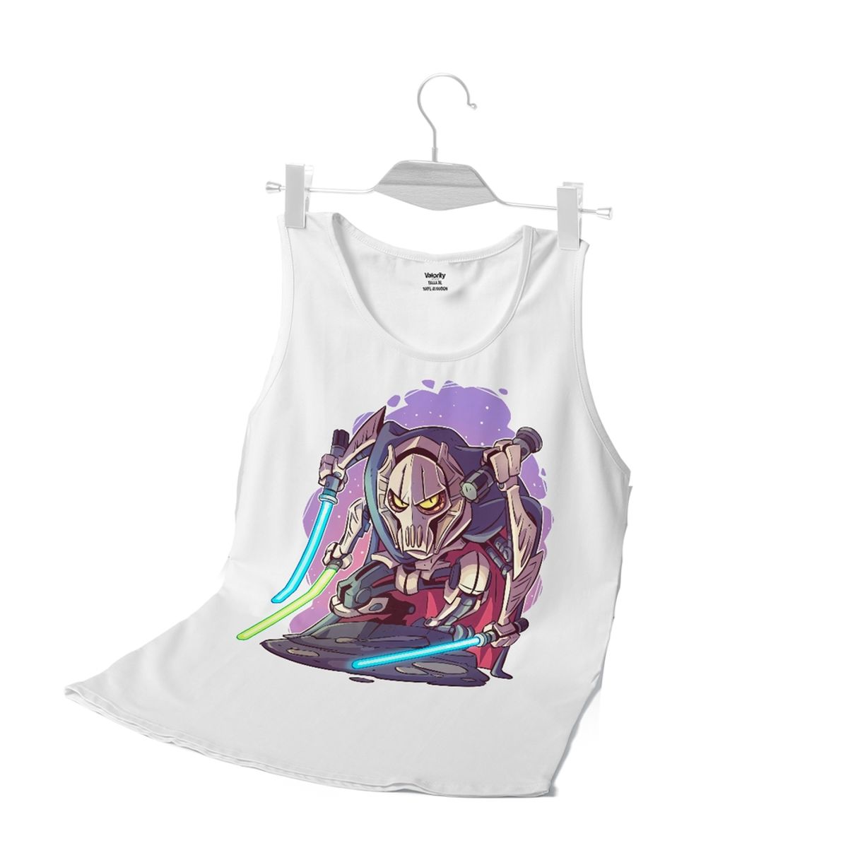 GENERICO - Polera Musculosa General Grievous Chibi - Blanco