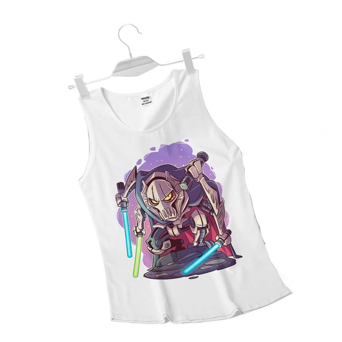 GENERICO - Polera Musculosa General Grievous Chibi - Blanco