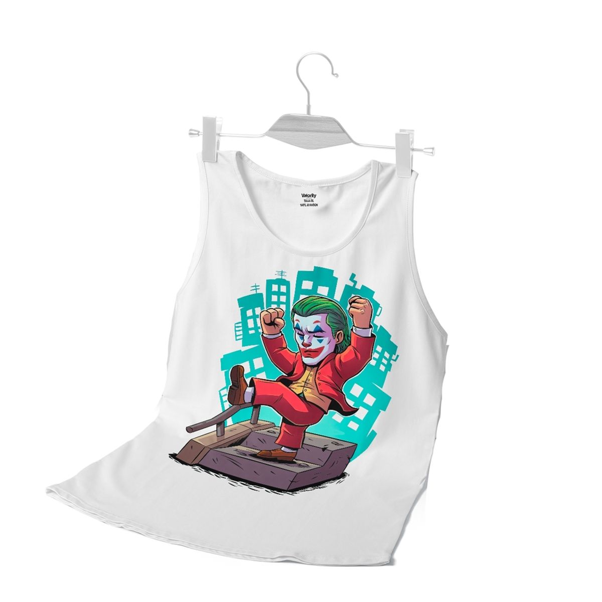GENERICO - Polera Musculosa Guasón Chibi - Blanco