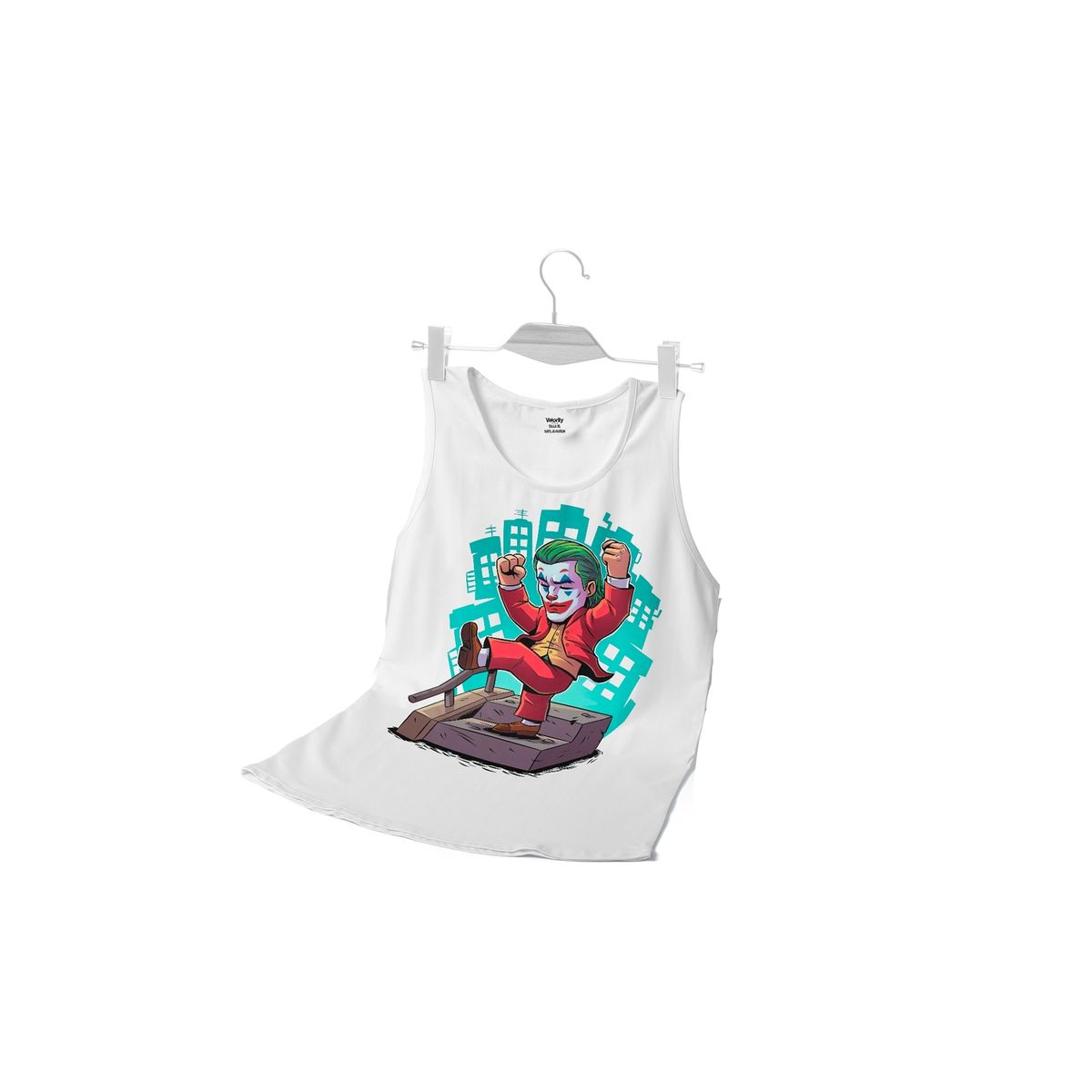 GENERICO - Polera Musculosa Guasón Chibi - Blanco